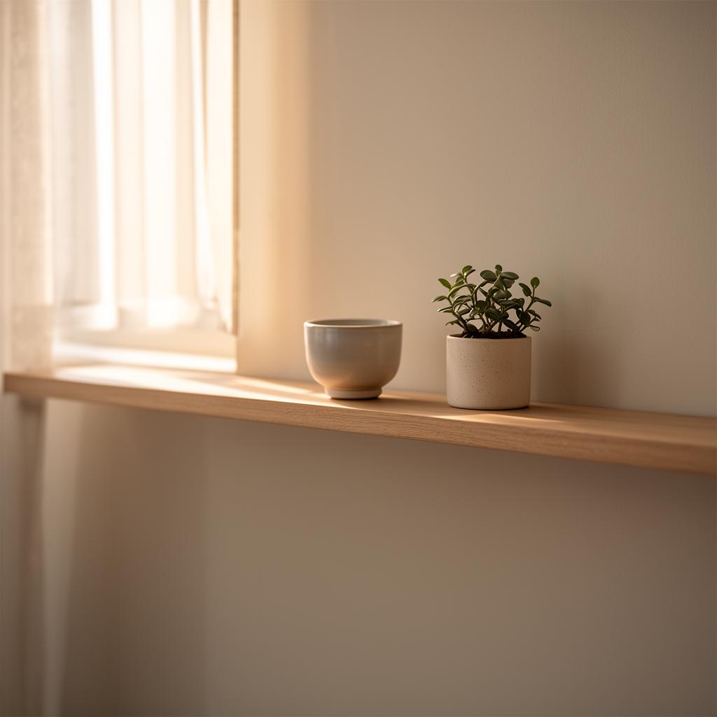 Minimal Nordic interior with morning light